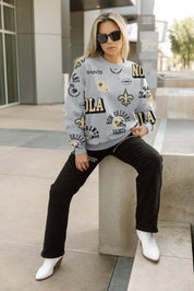 NEW ORLEANS SAINTS ALWAYS ON REPEAT PREMIUM FLEECE CREW SWEATSHIRT