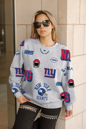 NEW YORK GIANTS ALWAYS ON REPEAT PREMIUM FLEECE CREW SWEATSHIRT