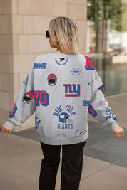 NEW YORK GIANTS ALWAYS ON REPEAT PREMIUM FLEECE CREW SWEATSHIRT