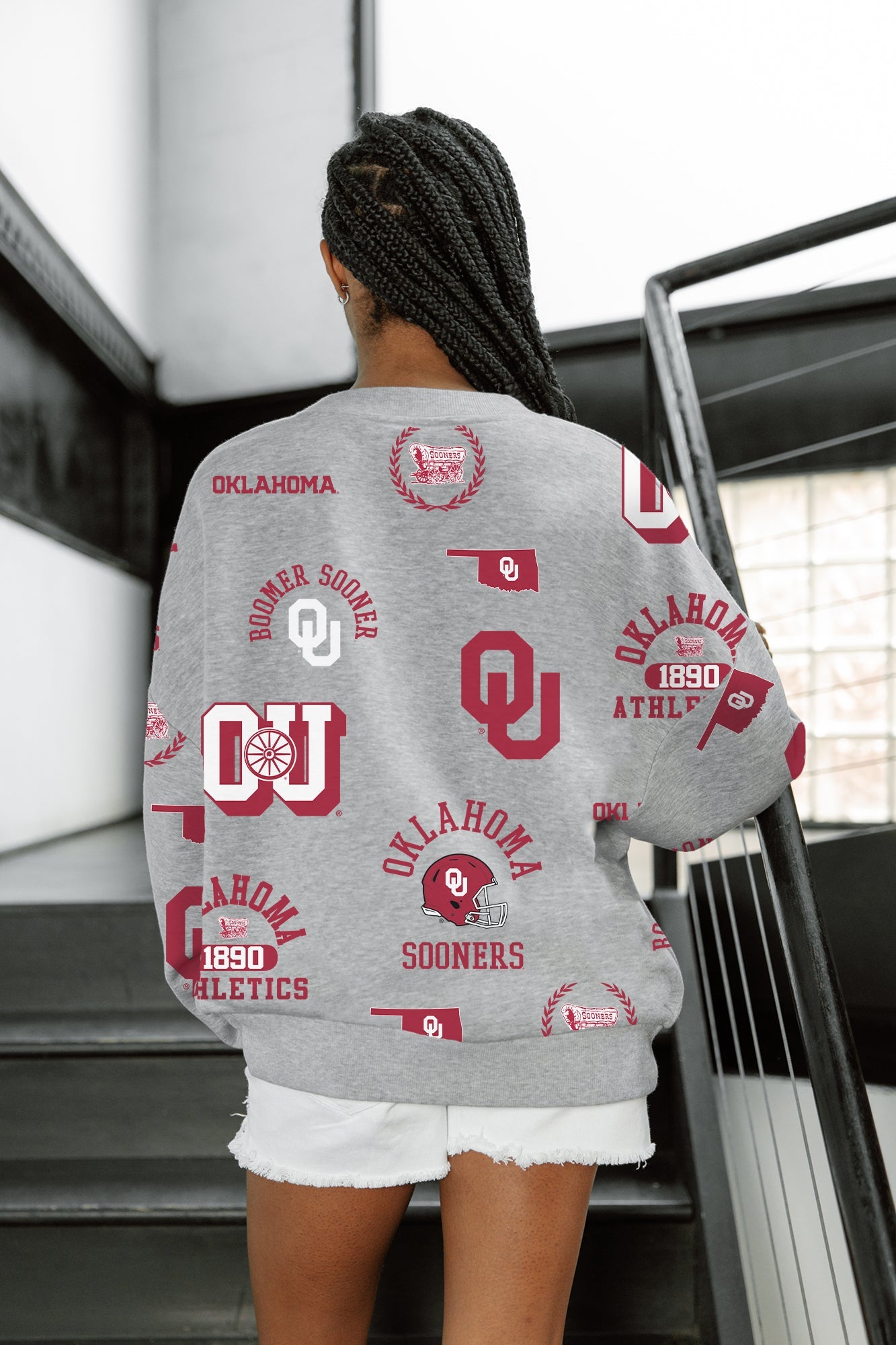 OKLAHOMA SOONERS ALWAYS ON REPEAT PREMIUM FLEECE CREW SWEATSHIRT