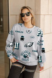 PHILADELPHIA EAGLES ALWAYS ON REPEAT PREMIUM FLEECE CREW SWEATSHIRT