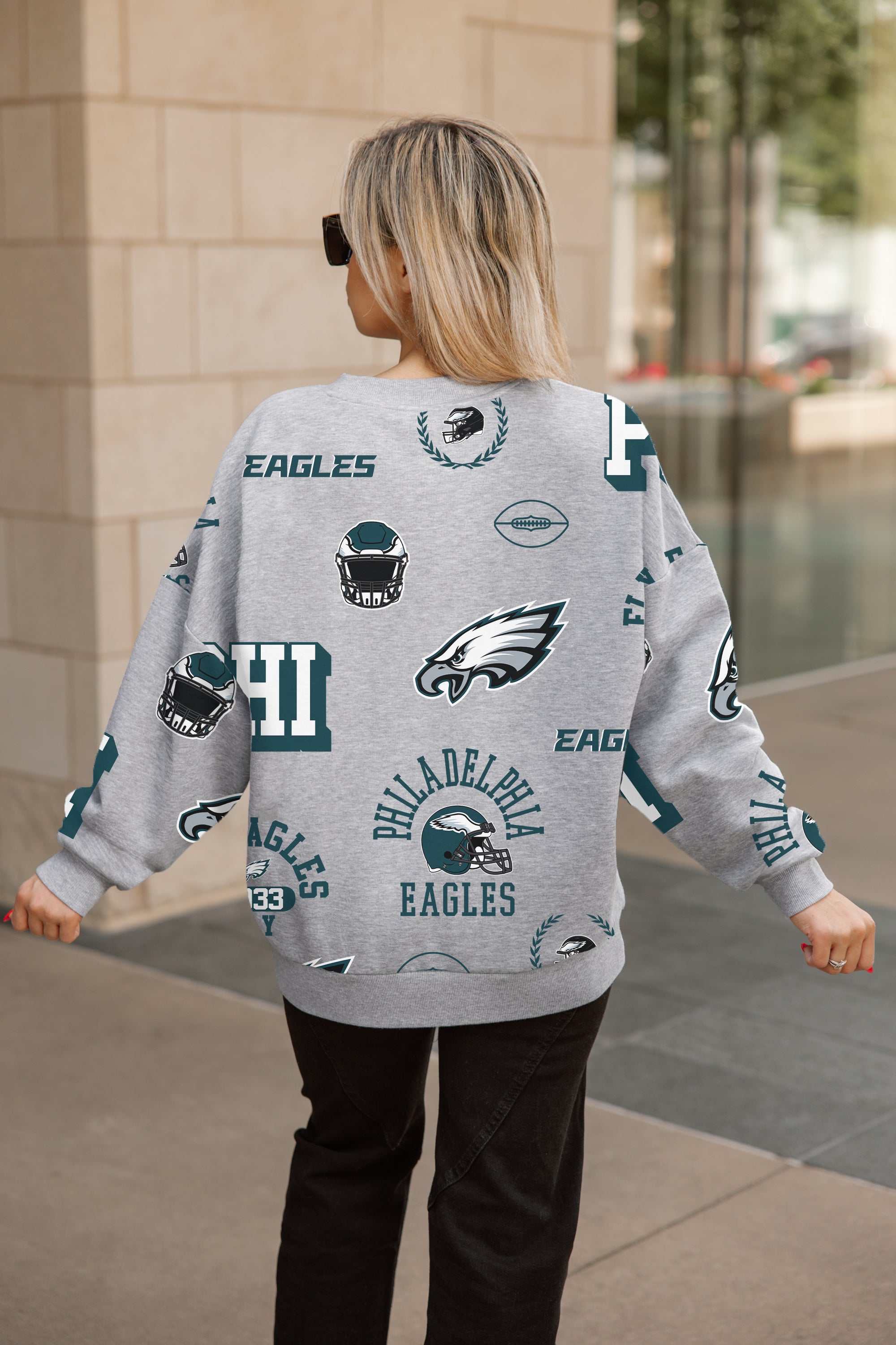 PHILADELPHIA EAGLES ALWAYS ON REPEAT PREMIUM FLEECE CREW SWEATSHIRT