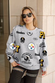 PITTSBURGH STEELERS ALWAYS ON REPEAT PREMIUM FLEECE CREW SWEATSHIRT