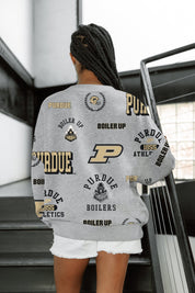 PURDUE BOILERMAKERS ALWAYS ON REPEAT PREMIUM FLEECE CREW SWEATSHIRT