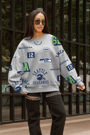 SEATTLE SEAHAWKS ALWAYS ON REPEAT PREMIUM FLEECE CREW SWEATSHIRT
