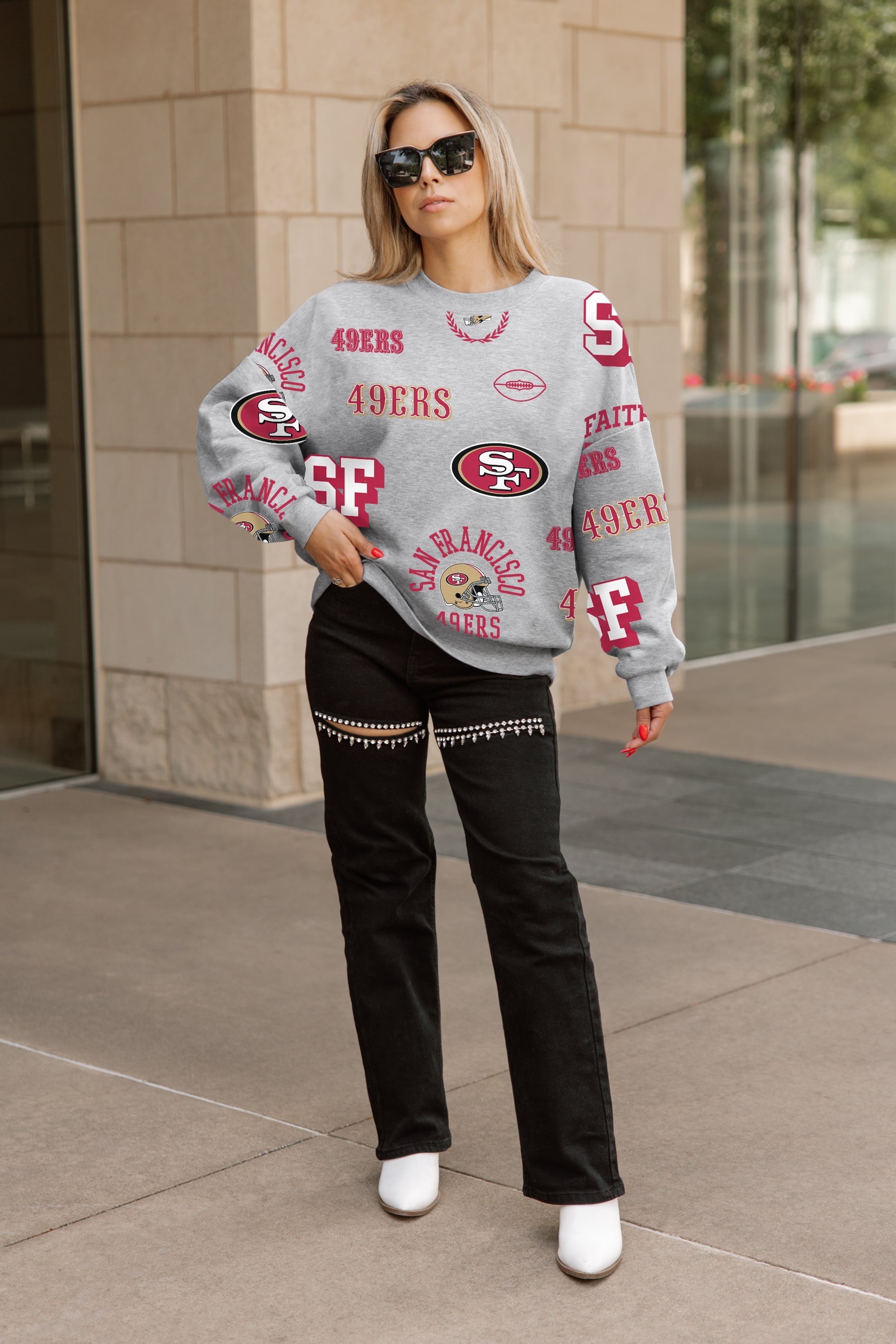 SAN FRANCISCO 49ERS ALWAYS ON REPEAT PREMIUM FLEECE CREW