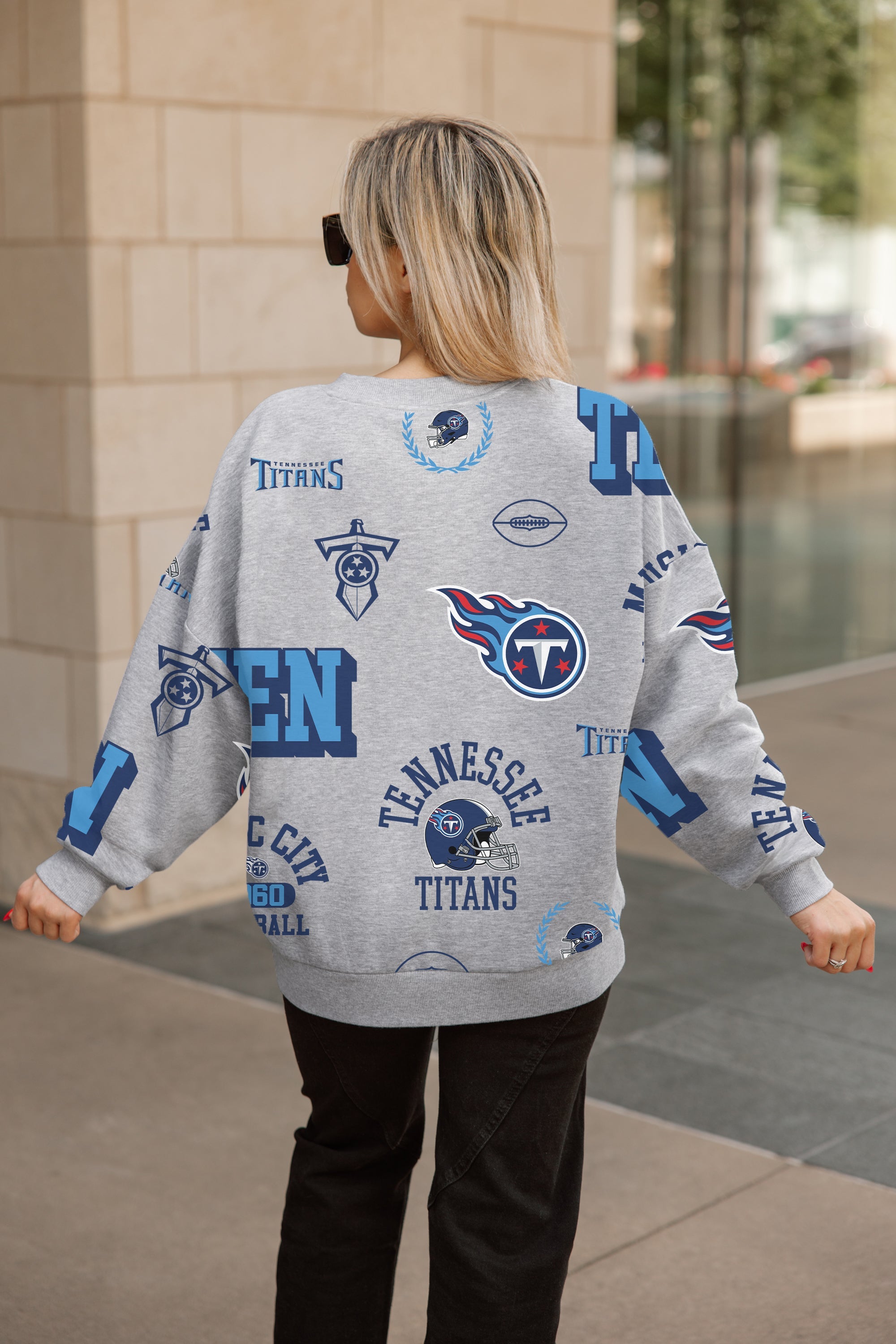 TENNESSEE TITANS ALWAYS ON REPEAT PREMIUM FLEECE CREW SWEATSHIRT