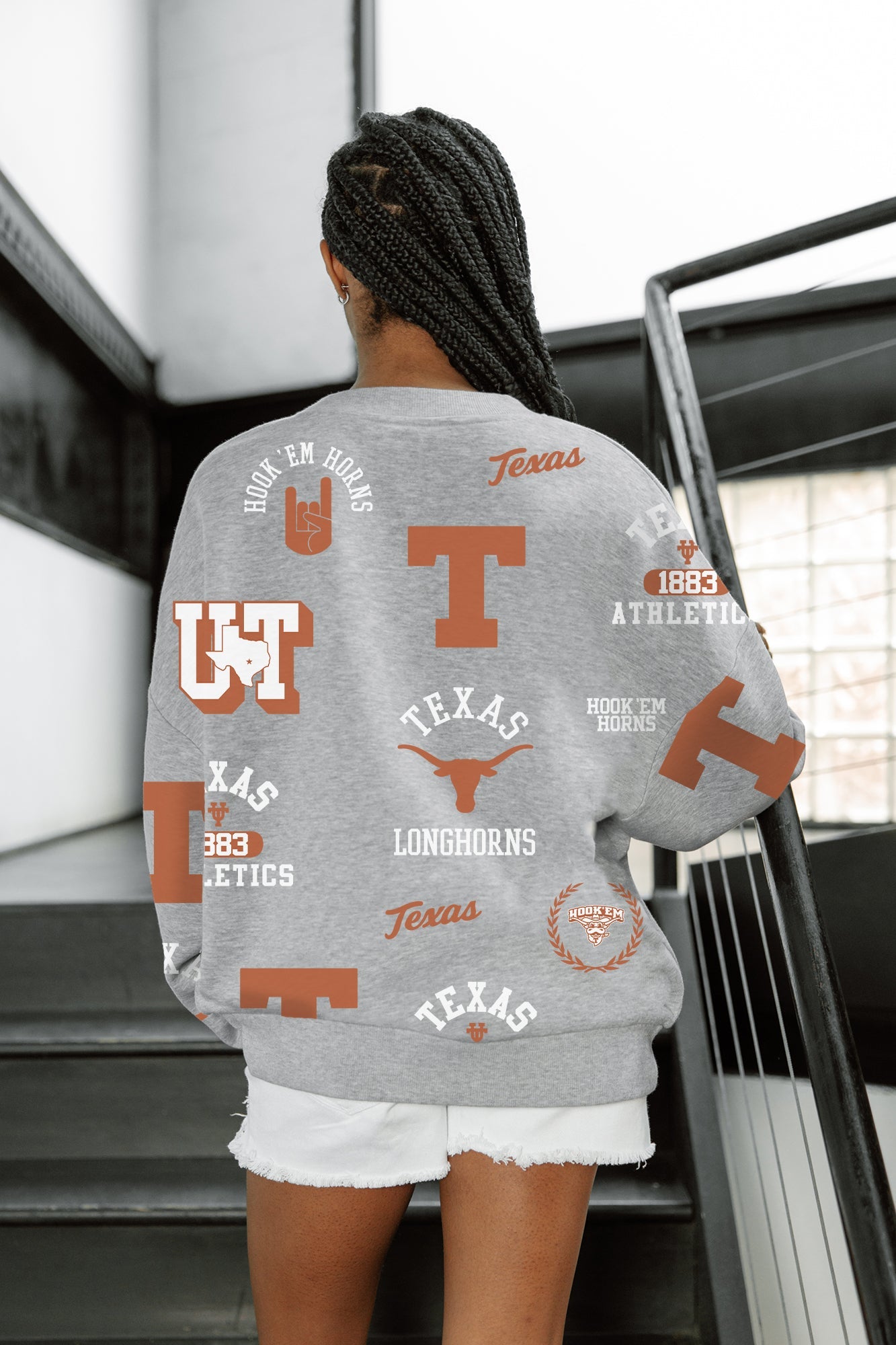 TEXAS LONGHORNS ALWAYS ON REPEAT PREMIUM FLEECE CREW SWEATSHIRT
