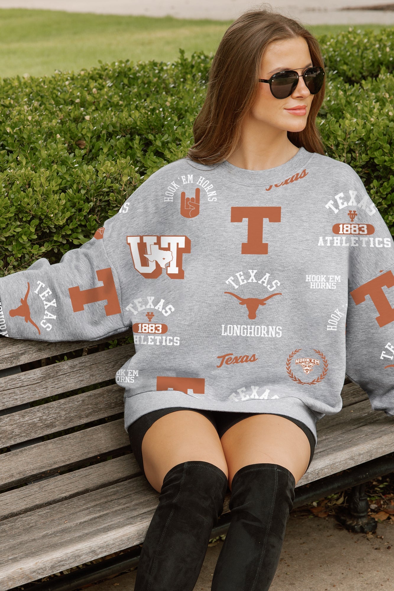 TEXAS LONGHORNS ALWAYS ON REPEAT PREMIUM FLEECE CREW SWEATSHIRT