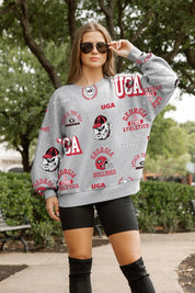 GEORGIA BULLDOGS ALWAYS ON REPEAT PREMIUM FLEECE CREW SWEATSHIRT
