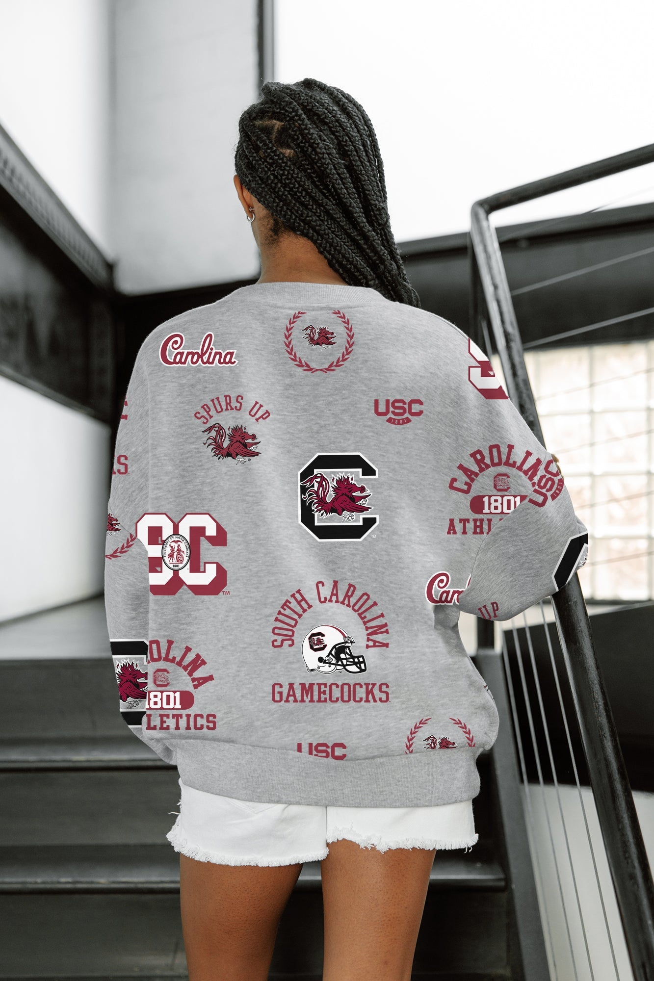 SOUTH CAROLINA GAMECOCKS ALWAYS ON REPEAT PREMIUM FLEECE CREW SWEATSHIRT