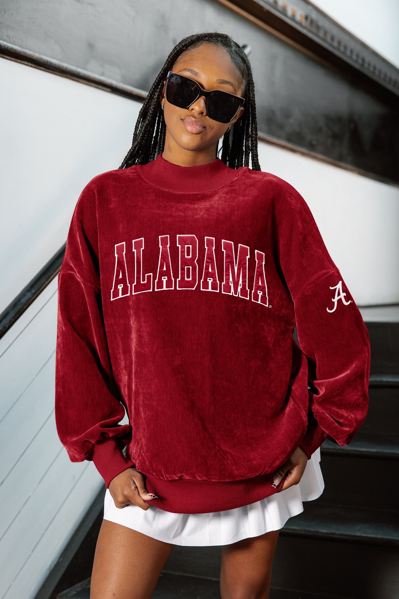 ALABAMA CRIMSON TIDE MAKE A MOVE MOCK NECK CHENILLE PULLOVER