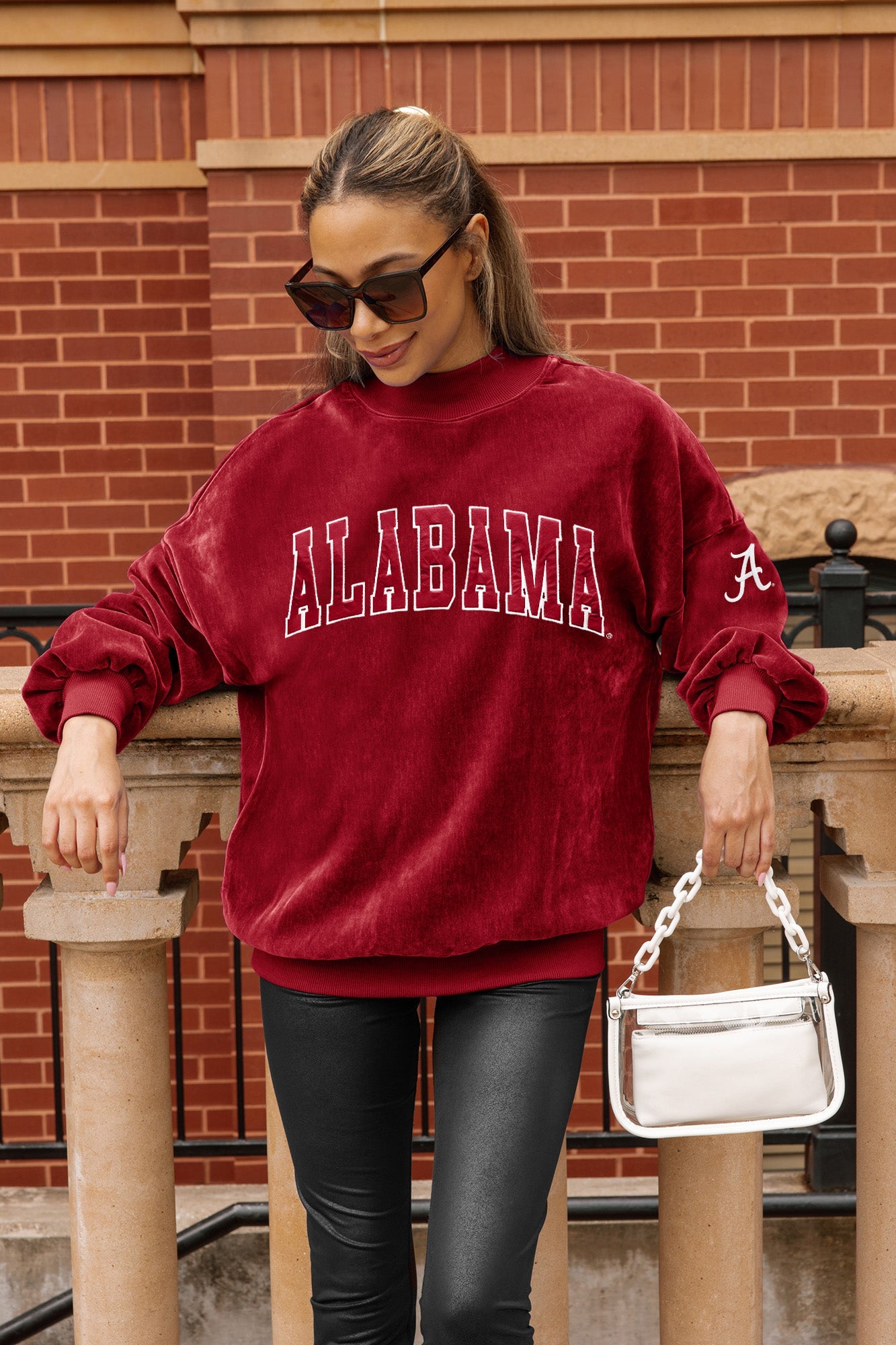 ALABAMA CRIMSON TIDE MAKE A MOVE MOCK NECK CHENILLE PULLOVER