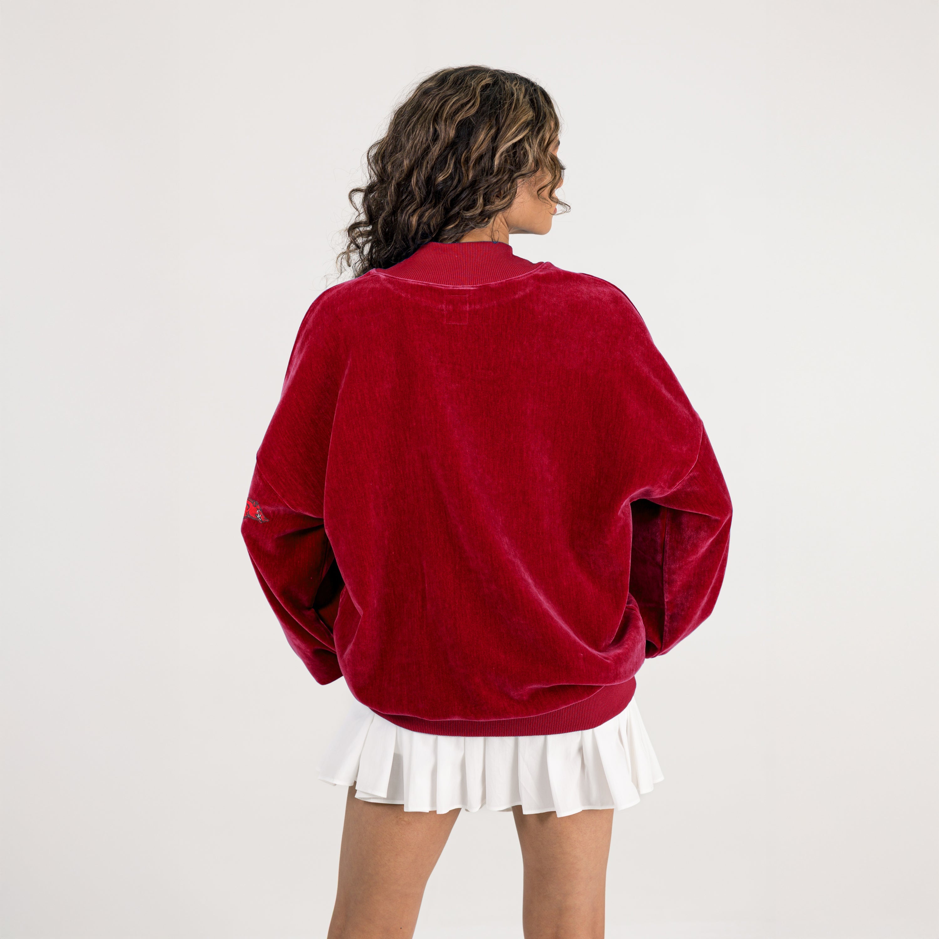 ARKANSAS RAZORBACKS MAKE A MOVE MOCK NECK CHENILLE PULLOVER