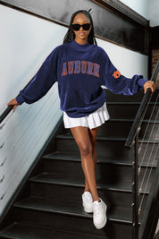 AUBURN TIGERS MAKE A MOVE MOCK NECK CHENILLE PULLOVER