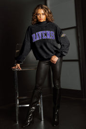 BALTIMORE RAVENS MAKE A MOVE MOCK NECK CHENILLE PULLOVER