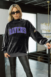 BALTIMORE RAVENS MAKE A MOVE MOCK NECK CHENILLE PULLOVER