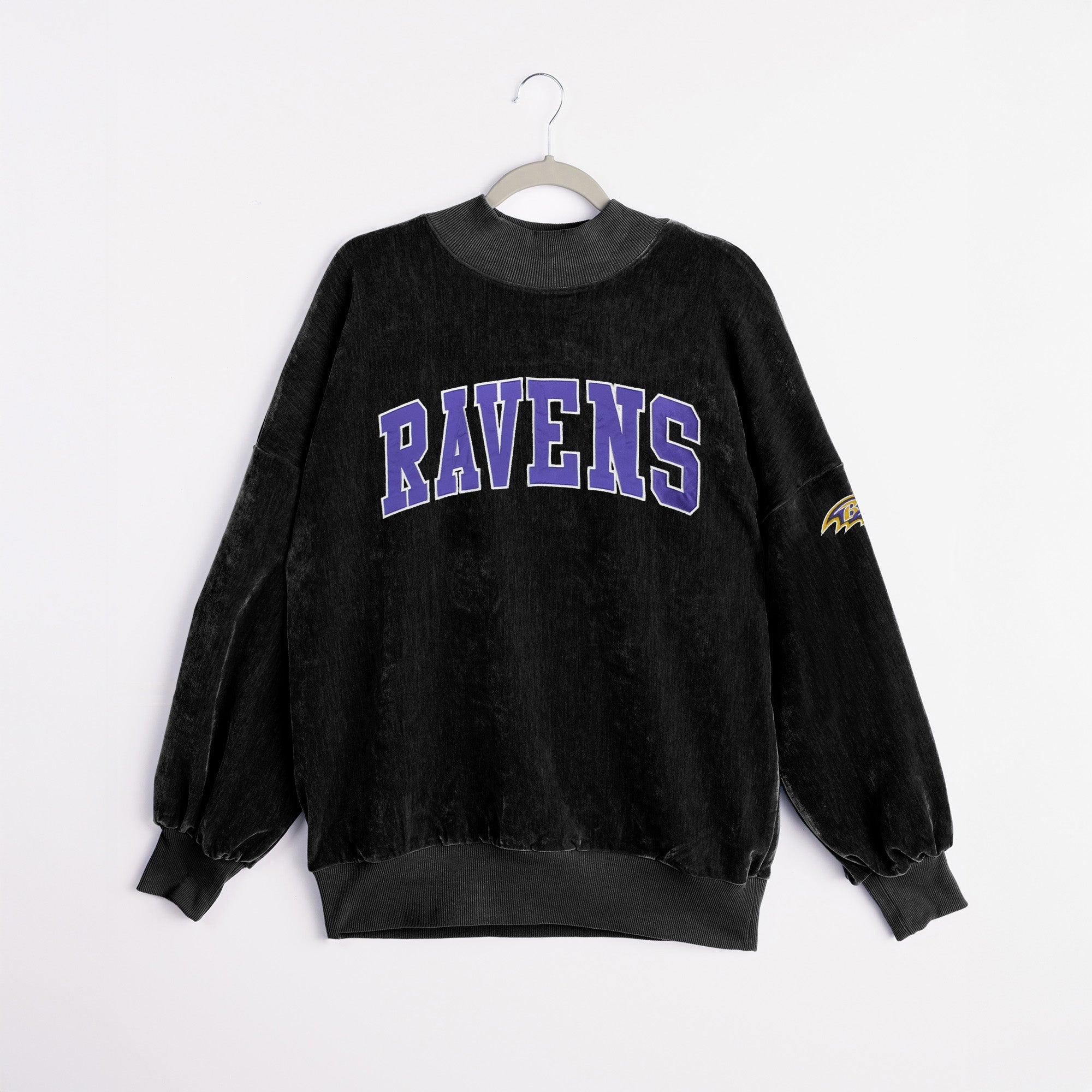 BALTIMORE RAVENS MAKE A MOVE MOCK NECK CHENILLE PULLOVER