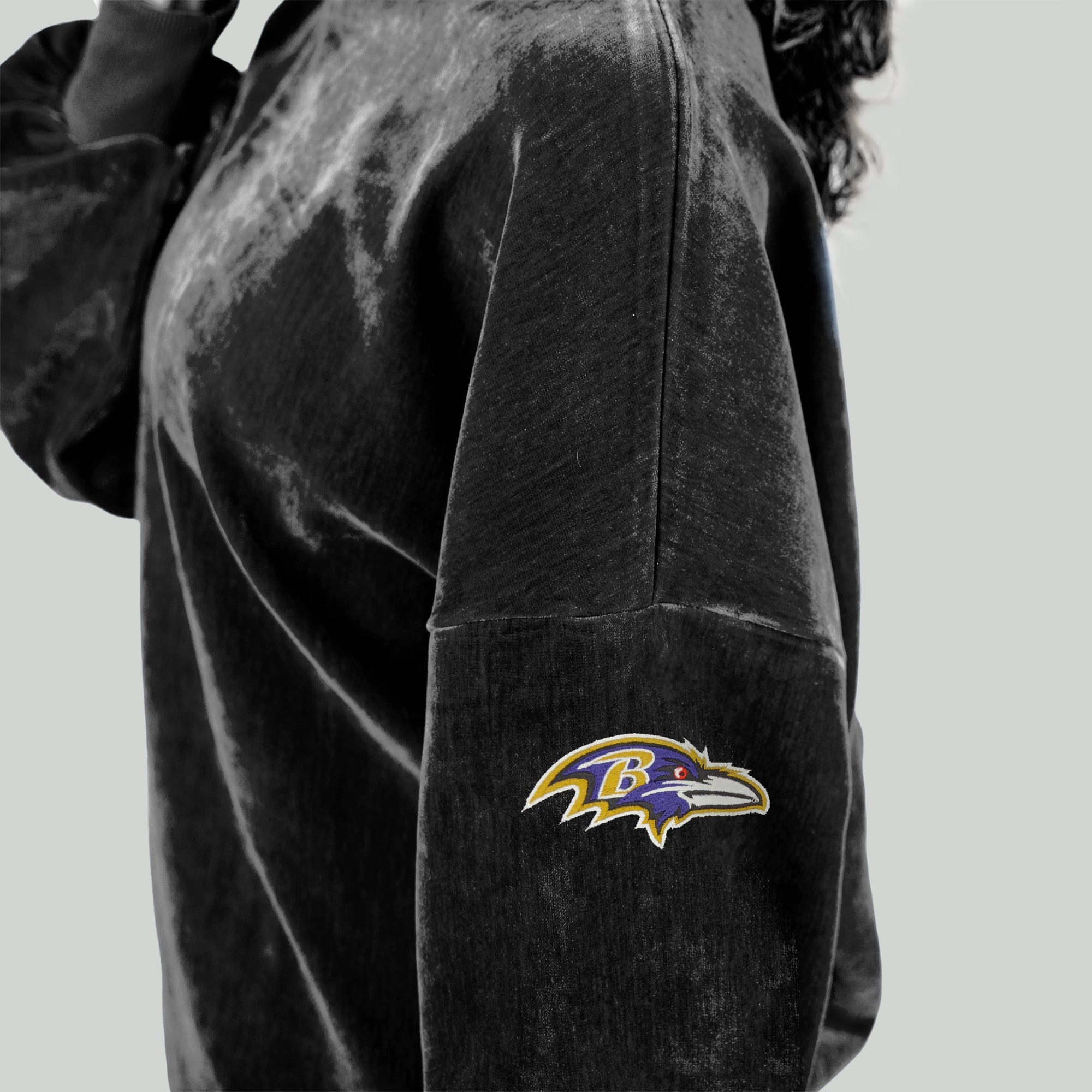 BALTIMORE RAVENS MAKE A MOVE MOCK NECK CHENILLE PULLOVER