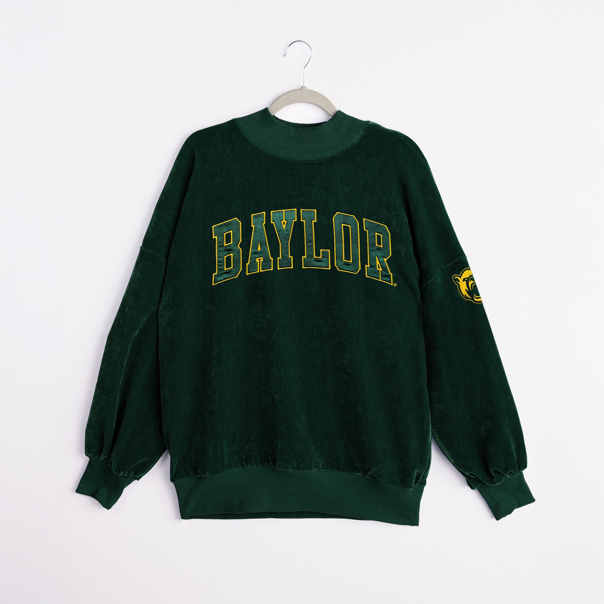 BAYLOR BEARS MAKE A MOVE MOCK NECK CHENILLE PULLOVER