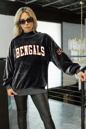 CINCINNATI BENGALS MAKE A MOVE MOCK NECK CHENILLE PULLOVER