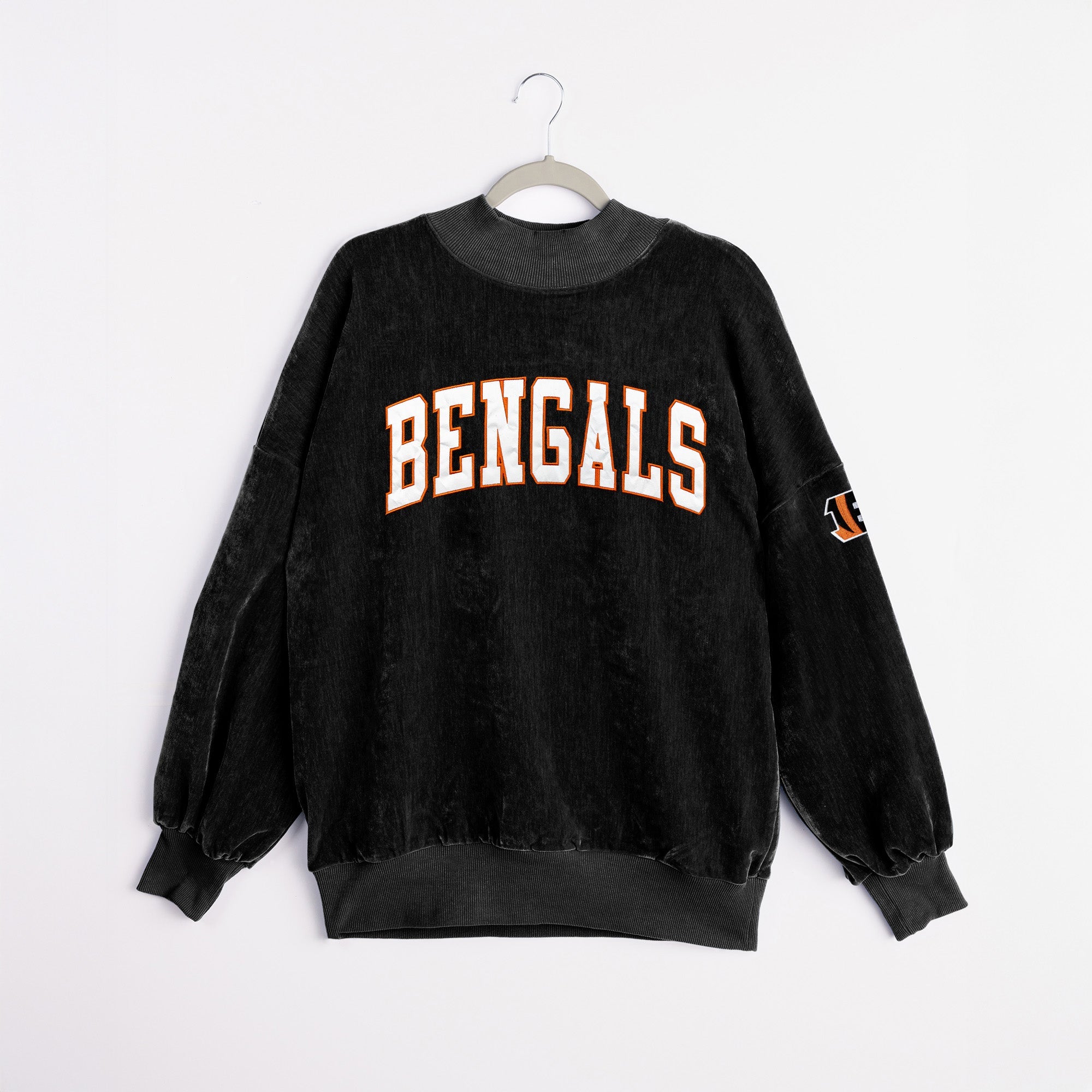 CINCINNATI BENGALS MAKE A MOVE MOCK NECK CHENILLE PULLOVER