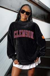 CLEMSON TIGERS MAKE A MOVE MOCK NECK CHENILLE PULLOVER
