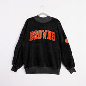 CLEVELAND BROWNS MAKE A MOVE MOCK NECK CHENILLE PULLOVER