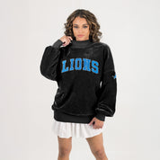 DETROIT LIONS MAKE A MOVE MOCK NECK CHENILLE PULLOVER
