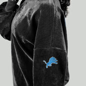DETROIT LIONS MAKE A MOVE MOCK NECK CHENILLE PULLOVER