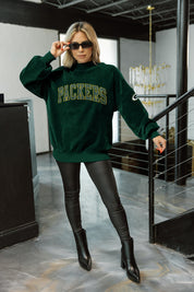 GREEN BAY PACKERS MAKE A MOVE MOCK NECK CHENILLE PULLOVER
