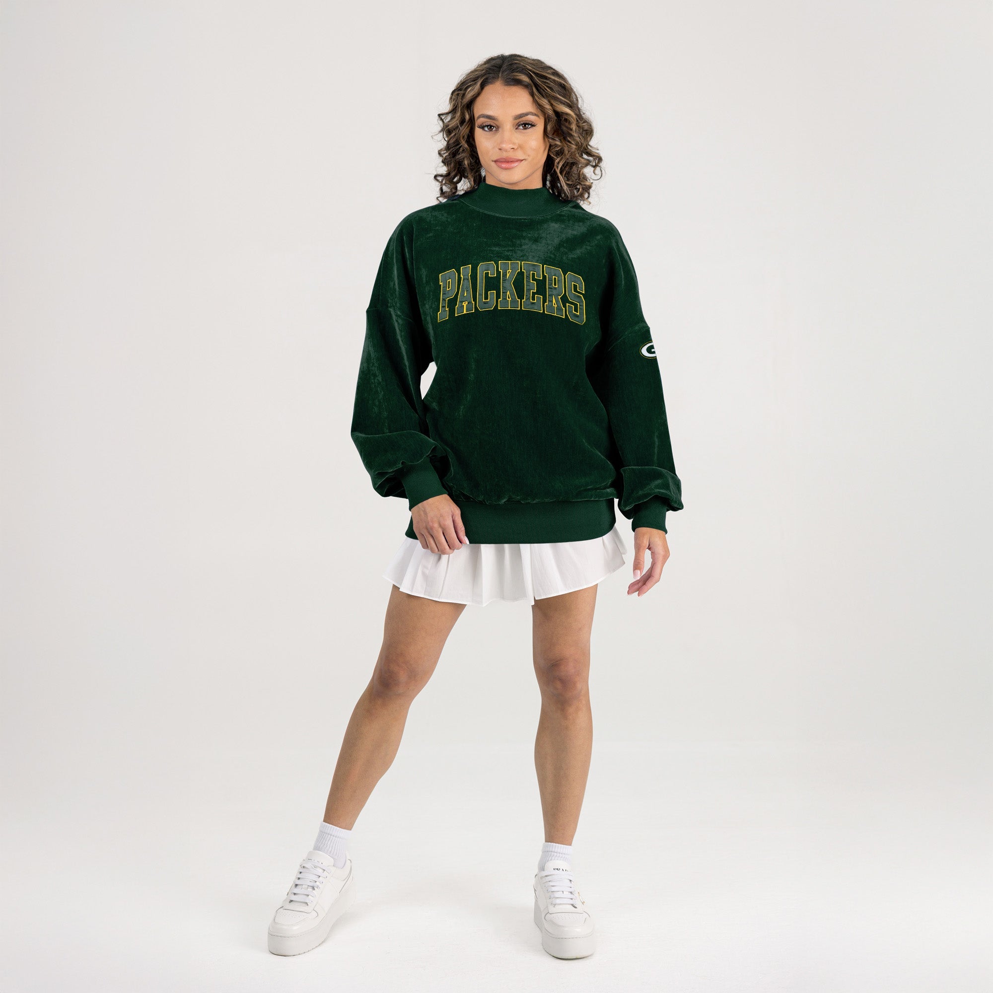 GREEN BAY PACKERS MAKE A MOVE MOCK NECK CHENILLE PULLOVER