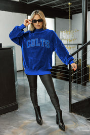 INDIANAPOLIS COLTS MAKE A MOVE MOCK NECK CHENILLE PULLOVER