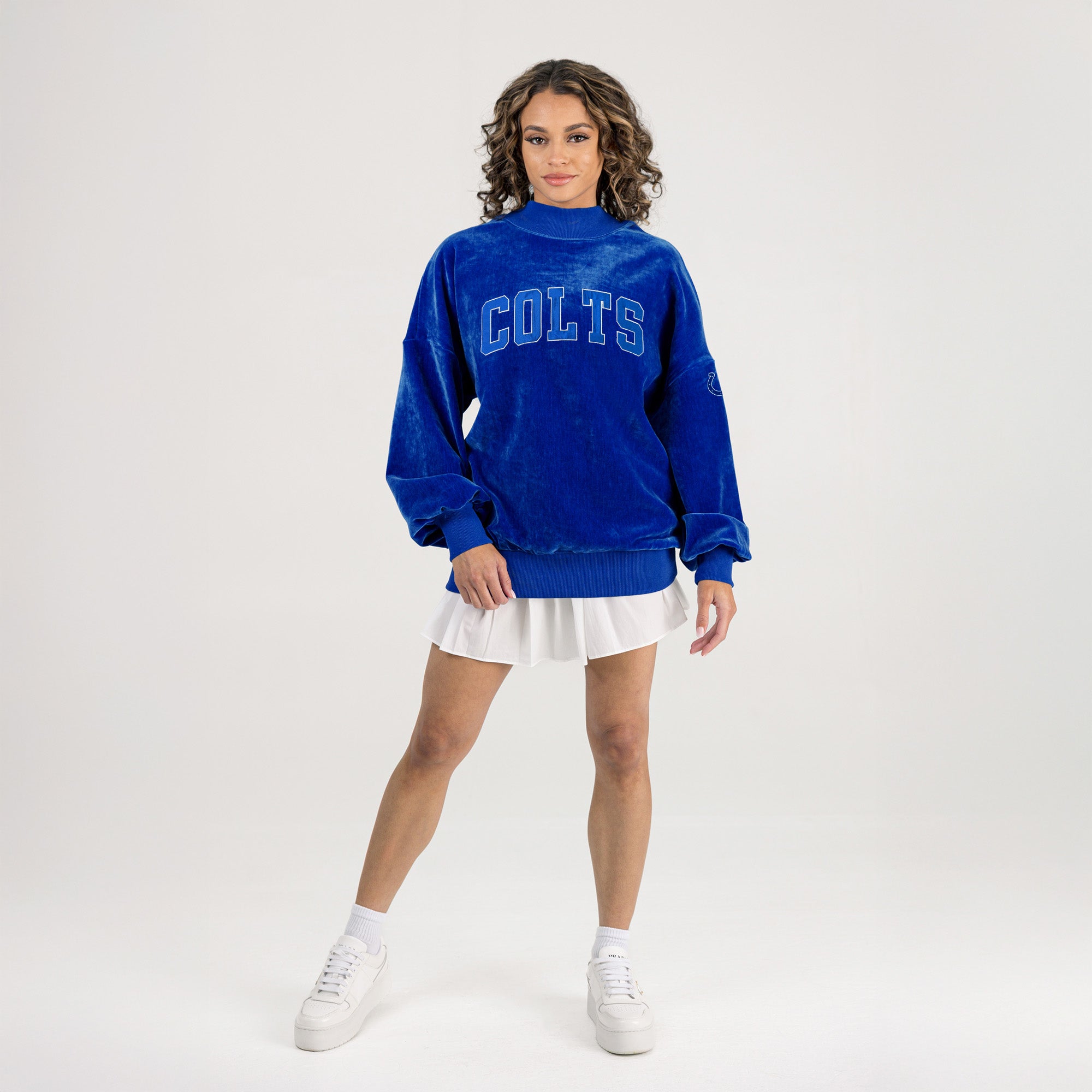 INDIANAPOLIS COLTS MAKE A MOVE MOCK NECK CHENILLE PULLOVER