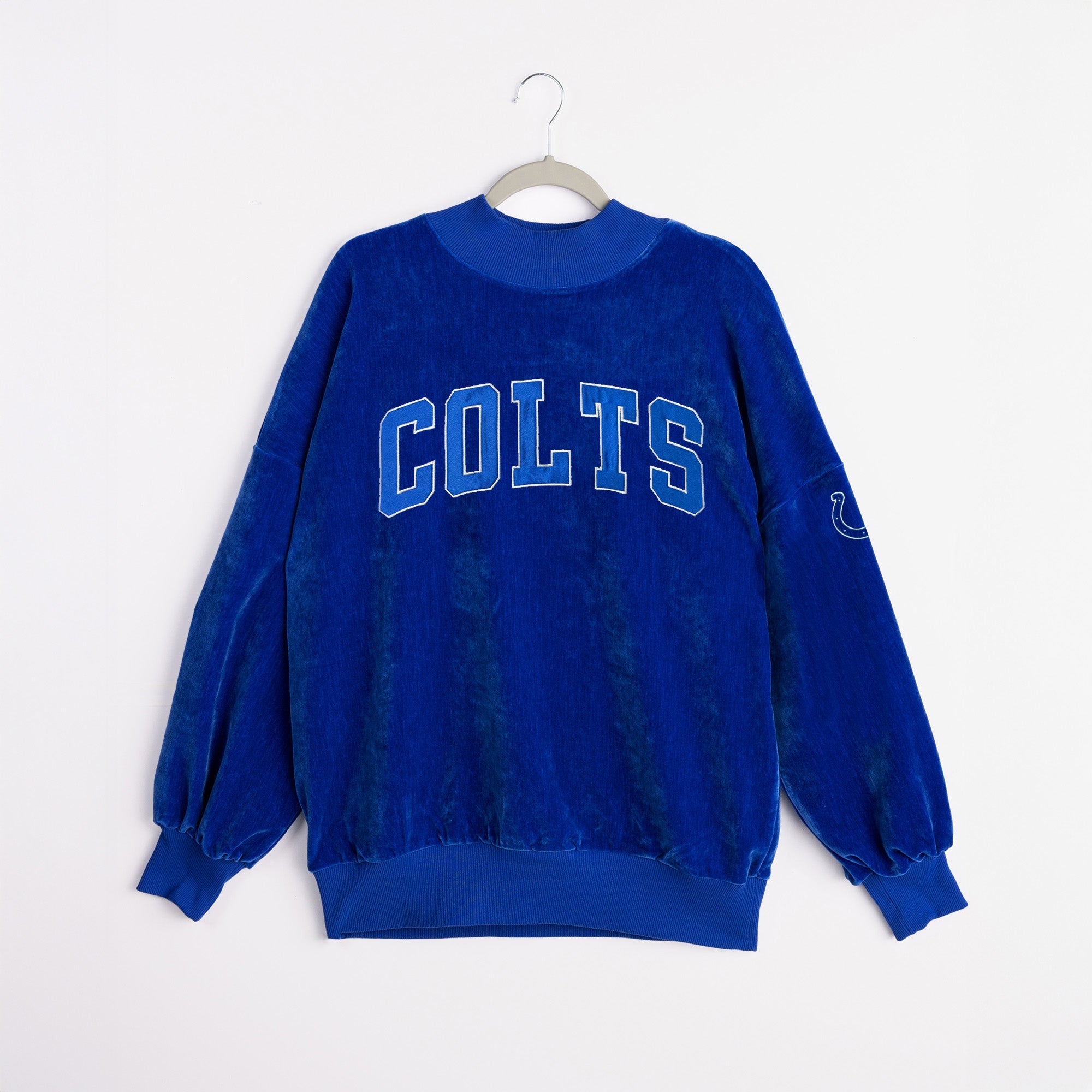 INDIANAPOLIS COLTS MAKE A MOVE MOCK NECK CHENILLE PULLOVER