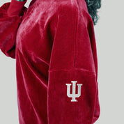 INDIANA HOOSIERS MAKE A MOVE MOCK NECK CHENILLE PULLOVER