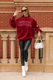 INDIANA HOOSIERS MAKE A MOVE MOCK NECK CHENILLE PULLOVER