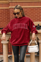 INDIANA HOOSIERS MAKE A MOVE MOCK NECK CHENILLE PULLOVER