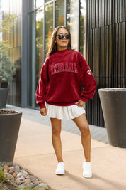 INDIANA HOOSIERS MAKE A MOVE MOCK NECK CHENILLE PULLOVER