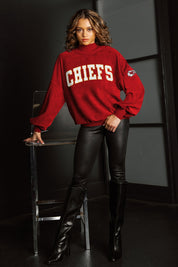 KANSAS CITY CHIEFS MAKE A MOVE MOCK NECK CHENILLE PULLOVER
