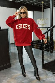KANSAS CITY CHIEFS MAKE A MOVE MOCK NECK CHENILLE PULLOVER