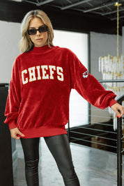 KANSAS CITY CHIEFS MAKE A MOVE MOCK NECK CHENILLE PULLOVER