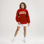 KANSAS CITY CHIEFS MAKE A MOVE MOCK NECK CHENILLE PULLOVER