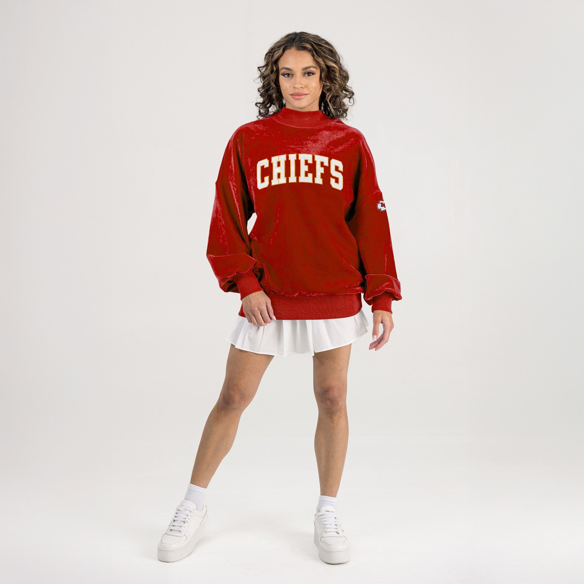 KANSAS CITY CHIEFS MAKE A MOVE MOCK NECK CHENILLE PULLOVER