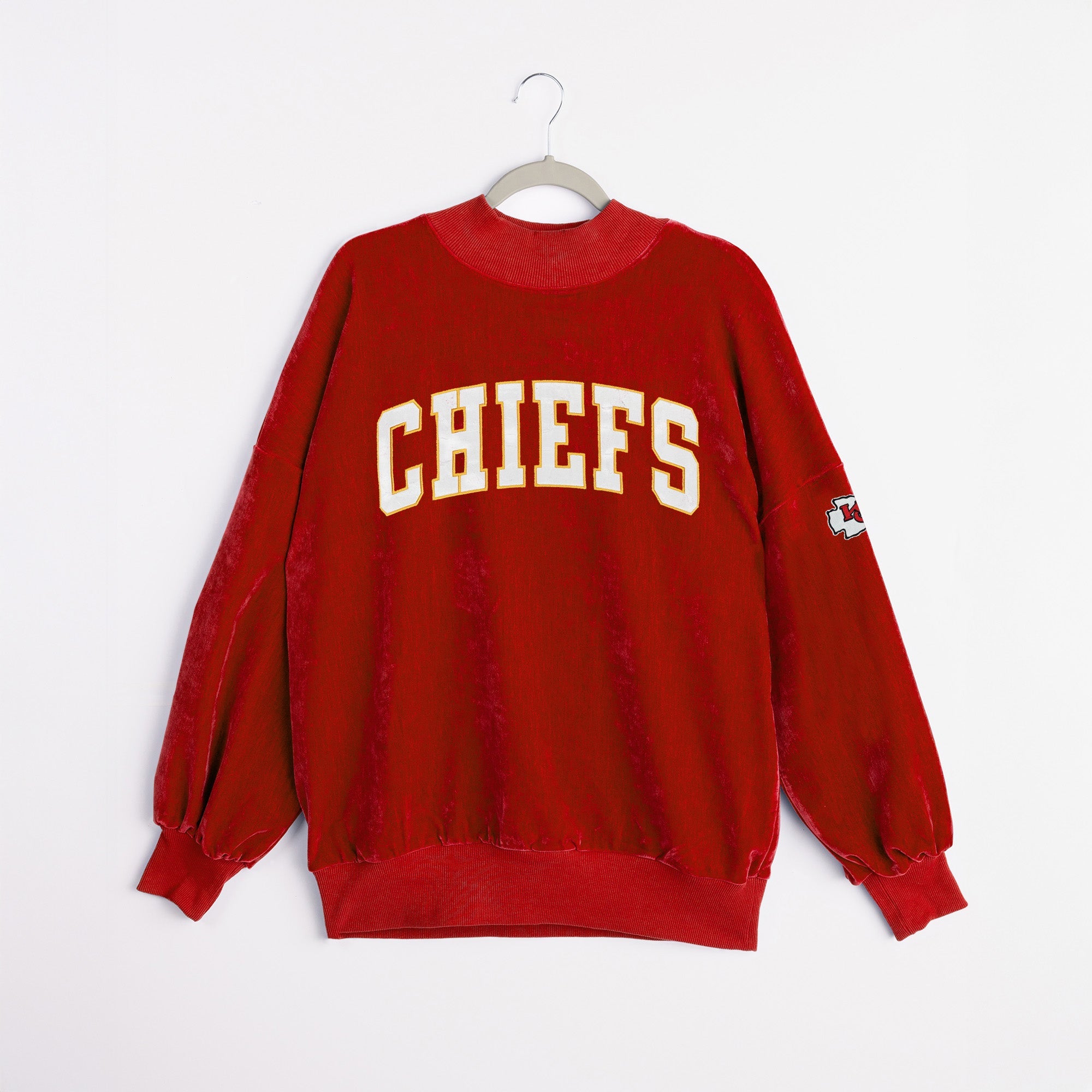 KANSAS CITY CHIEFS MAKE A MOVE MOCK NECK CHENILLE PULLOVER