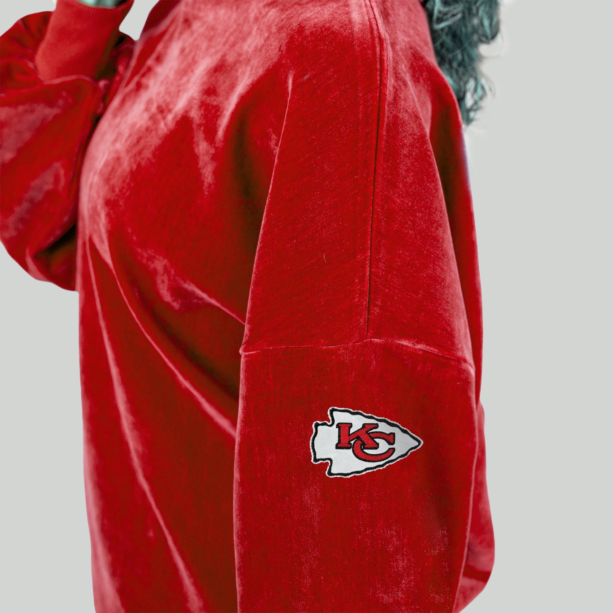 KANSAS CITY CHIEFS MAKE A MOVE MOCK NECK CHENILLE PULLOVER