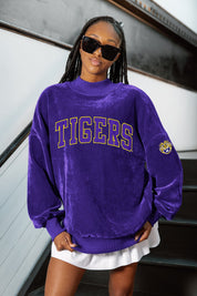 LSU TIGERS MAKE A MOVE MOCK NECK CHENILLE PULLOVER