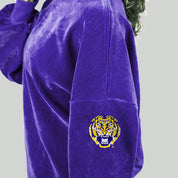 LSU TIGERS MAKE A MOVE MOCK NECK CHENILLE PULLOVER