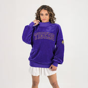 LSU TIGERS MAKE A MOVE MOCK NECK CHENILLE PULLOVER