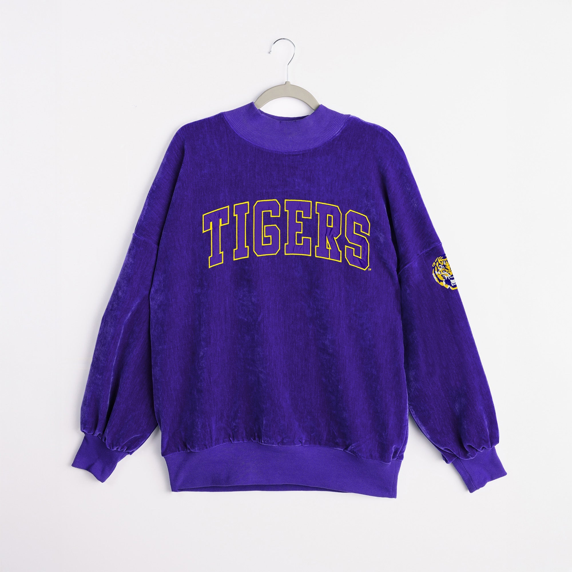 LSU TIGERS MAKE A MOVE MOCK NECK CHENILLE PULLOVER